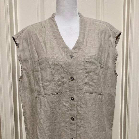 The Shanty Corp Linen Shift Button Dress - Picture 10 of 10